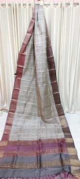 Tussar handblock print saree